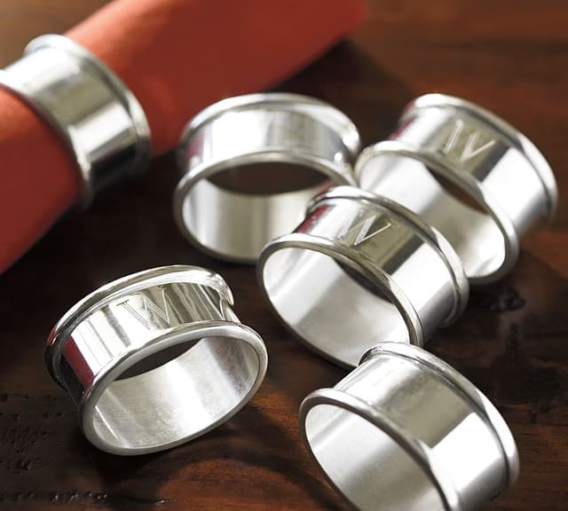 Monnogrammed Maxfield Napkin Rings, set of 4